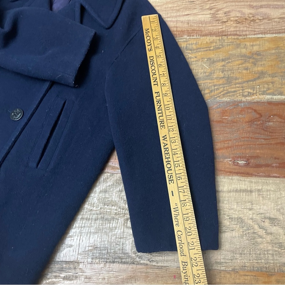Gap Women’s Medium Navy Blue  Wool Blend Double Breasted Peacoat gold button - Picture 9 of 11